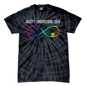 Accept Under Love Neurodiversity Autism Rainbow Tie-Dye T-Shirt