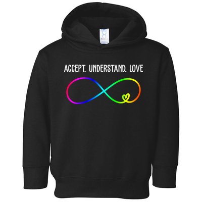 Accept Under Love Neurodiversity Autism Rainbow Toddler Hoodie