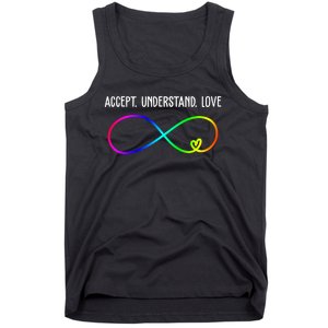 Accept Under Love Neurodiversity Autism Rainbow Tank Top