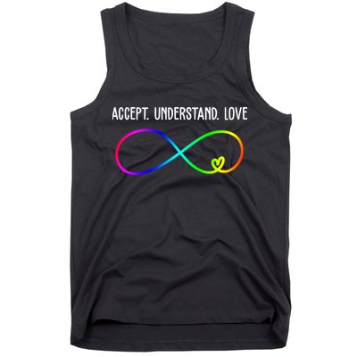 Accept Under Love Neurodiversity Autism Rainbow Tank Top