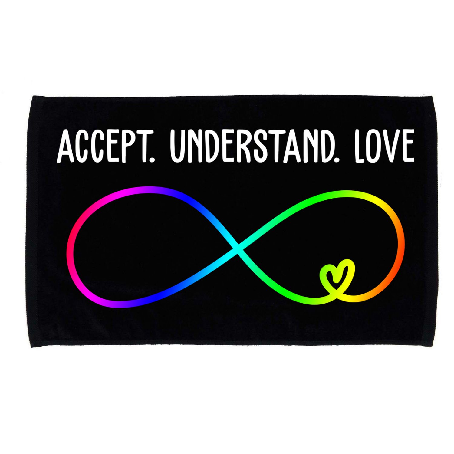 Accept Under Love Neurodiversity Autism Rainbow Microfiber Hand Towel