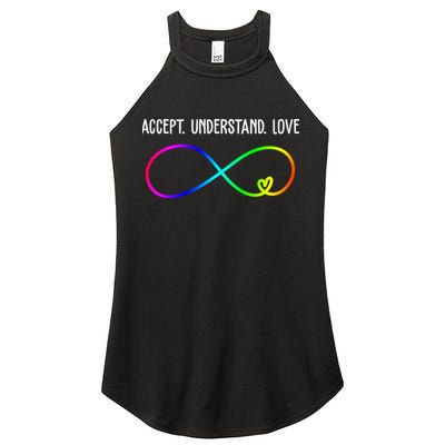 Accept Under Love Neurodiversity Autism Rainbow Women's Perfect Tri Rocker Tank