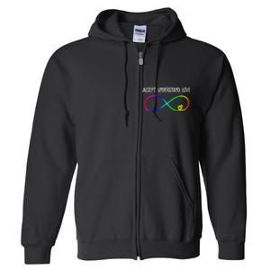 Accept Under Love Neurodiversity Autism Rainbow Full Zip Hoodie