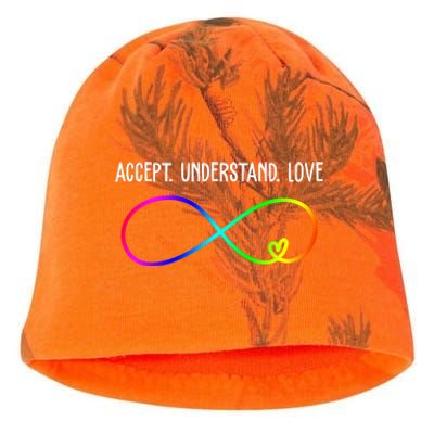 Accept Under Love Neurodiversity Autism Rainbow Kati - Camo Knit Beanie