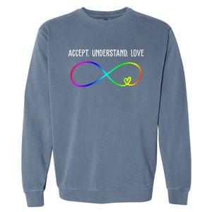 Accept Under Love Neurodiversity Autism Rainbow Garment-Dyed Sweatshirt