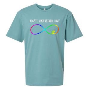 Accept Under Love Neurodiversity Autism Rainbow Sueded Cloud Jersey T-Shirt