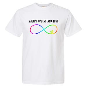 Accept Under Love Neurodiversity Autism Rainbow Garment-Dyed Heavyweight T-Shirt