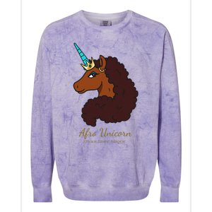 Afro Unicorn Large Portrait V2 Colorblast Crewneck Sweatshirt