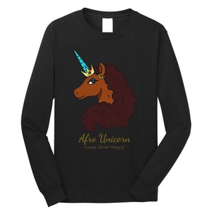 Afro Unicorn Large Portrait V2 Long Sleeve Shirt