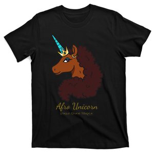 Afro Unicorn Large Portrait V2 T-Shirt