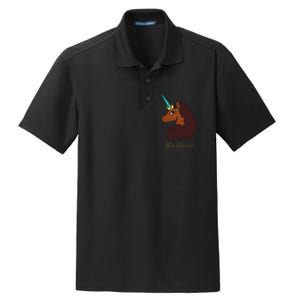 Afro Unicorn Large Portrait V2 Dry Zone Grid Polo