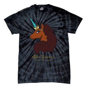 Afro Unicorn Large Portrait V2 Tie-Dye T-Shirt