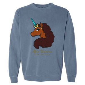 Afro Unicorn Large Portrait V2 Garment-Dyed Sweatshirt