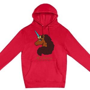 Afro Unicorn Large Portrait V2 Premium Pullover Hoodie