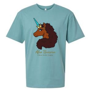 Afro Unicorn Large Portrait V2 Sueded Cloud Jersey T-Shirt