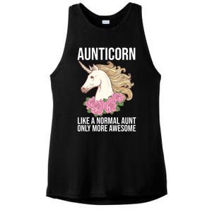 Auntie Unicorn Meaningful Gift Aunticorn Auntie Family Matching Gift Ladies PosiCharge Tri-Blend Wicking Tank