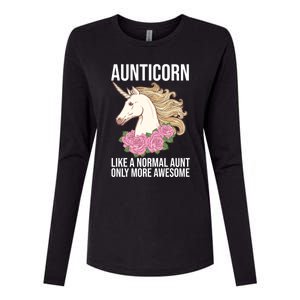 Auntie Unicorn Meaningful Gift Aunticorn Auntie Family Matching Gift Womens Cotton Relaxed Long Sleeve T-Shirt