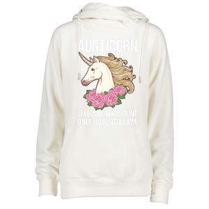 Auntie Unicorn Meaningful Gift Aunticorn Auntie Family Matching Gift Womens Funnel Neck Pullover Hood