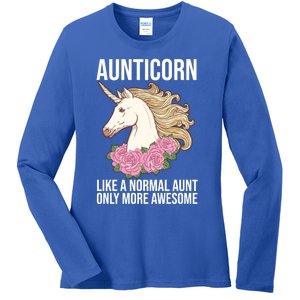 Auntie Unicorn Meaningful Gift Aunticorn Auntie Family Matching Gift Ladies Long Sleeve Shirt