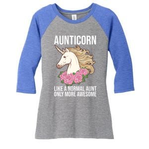 Auntie Unicorn Meaningful Gift Aunticorn Auntie Family Matching Gift Women's Tri-Blend 3/4-Sleeve Raglan Shirt