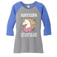 Auntie Unicorn Meaningful Gift Aunticorn Auntie Family Matching Gift Women's Tri-Blend 3/4-Sleeve Raglan Shirt