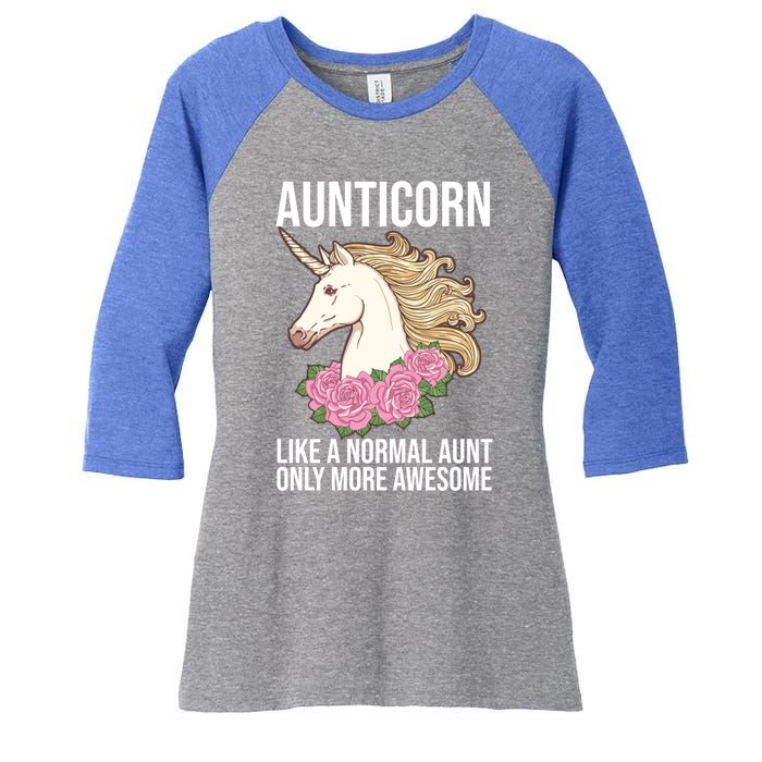 Auntie Unicorn Meaningful Gift Aunticorn Auntie Family Matching Gift Women's Tri-Blend 3/4-Sleeve Raglan Shirt