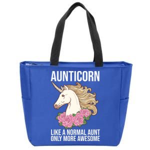 Auntie Unicorn Meaningful Gift Aunticorn Auntie Family Matching Gift Zip Tote Bag