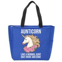 Auntie Unicorn Meaningful Gift Aunticorn Auntie Family Matching Gift Zip Tote Bag