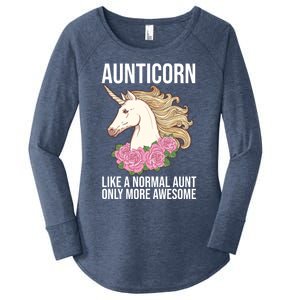 Auntie Unicorn Meaningful Gift Aunticorn Auntie Family Matching Gift Women's Perfect Tri Tunic Long Sleeve Shirt