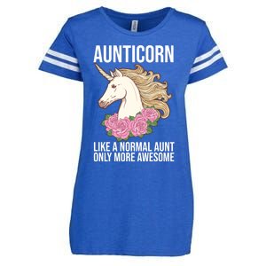 Auntie Unicorn Meaningful Gift Aunticorn Auntie Family Matching Gift Enza Ladies Jersey Football T-Shirt