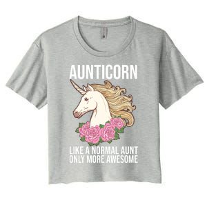 Auntie Unicorn Meaningful Gift Aunticorn Auntie Family Matching Gift Women's Crop Top Tee