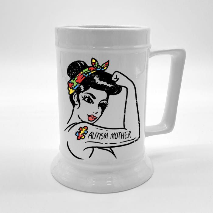 Autism Unbreakable Mother Mom Autistic Awareness Women Beer Stein