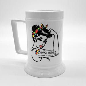 Autism Unbreakable Mother Mom Autistic Awareness Women Beer Stein