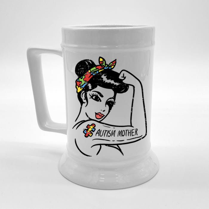 Autism Unbreakable Mother Mom Autistic Awareness Women Beer Stein