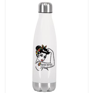 Autism Unbreakable Mother Mom Autistic Awareness Women Stainless Steel Insulated Water Bottle