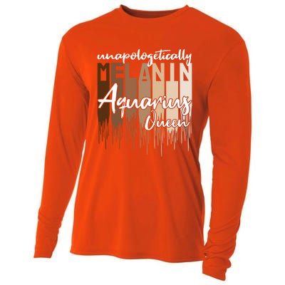 Aquarius Unapologetically Melanin Queen For Black Funny Gift Cooling Performance Long Sleeve Crew