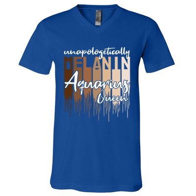 Aquarius Unapologetically Melanin Queen For Black Funny Gift V-Neck T-Shirt