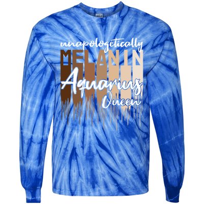 Aquarius Unapologetically Melanin Queen For Black Funny Gift Tie-Dye Long Sleeve Shirt