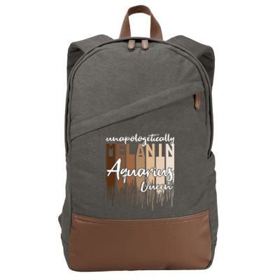 Aquarius Unapologetically Melanin Queen For Black Funny Gift Cotton Canvas Backpack