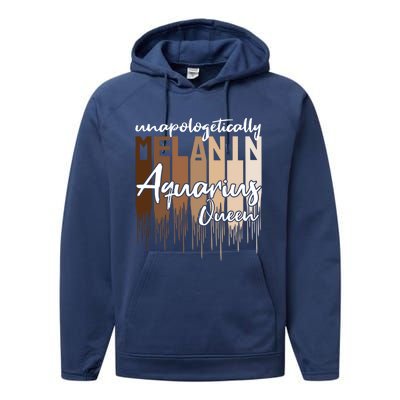 Aquarius Unapologetically Melanin Queen For Black Funny Gift Performance Fleece Hoodie