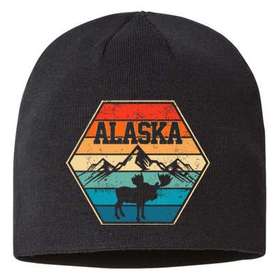 Alaska USA Mountain Hiking Vintage Retro Gift Sustainable Beanie