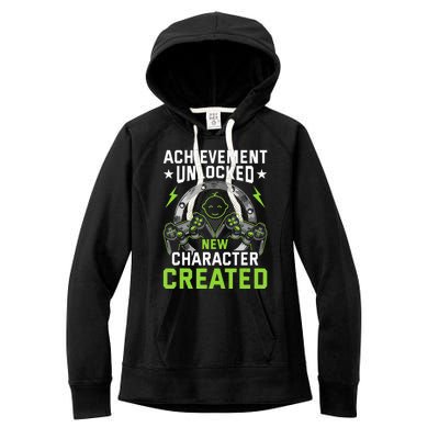 Achievement Unlocked New Character Created Video Gamer Women's Fleece Hoodie