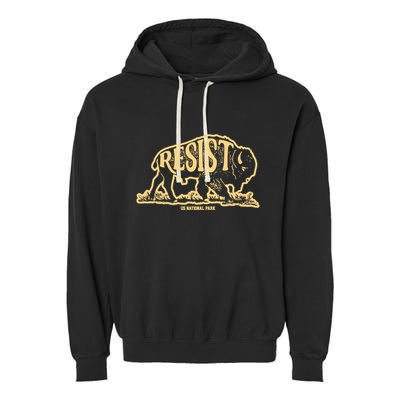 Alt Us National Park Resist Service Bison Buffalo Vintage Garment-Dyed Fleece Hoodie