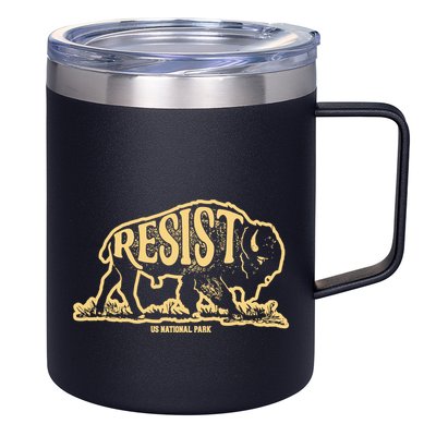 Alt Us National Park Resist Service Bison Buffalo Vintage 12oz Stainless Steel Coffee Mug