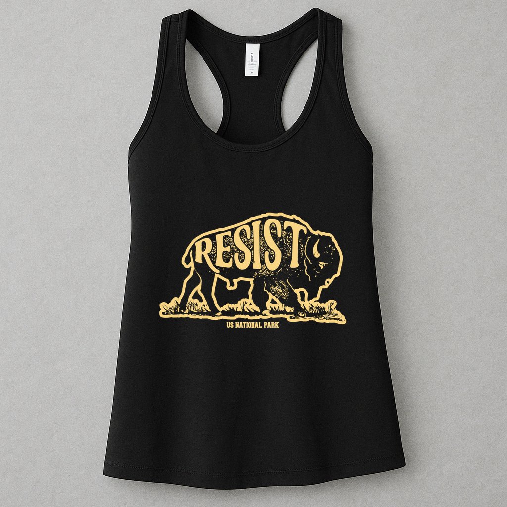 Alt Us National Park Resist Service Bison Buffalo Vintage Womens Tank Top