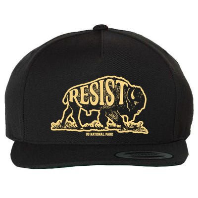 Alt Us National Park Resist Service Bison Buffalo Vintage Wool Snapback Cap
