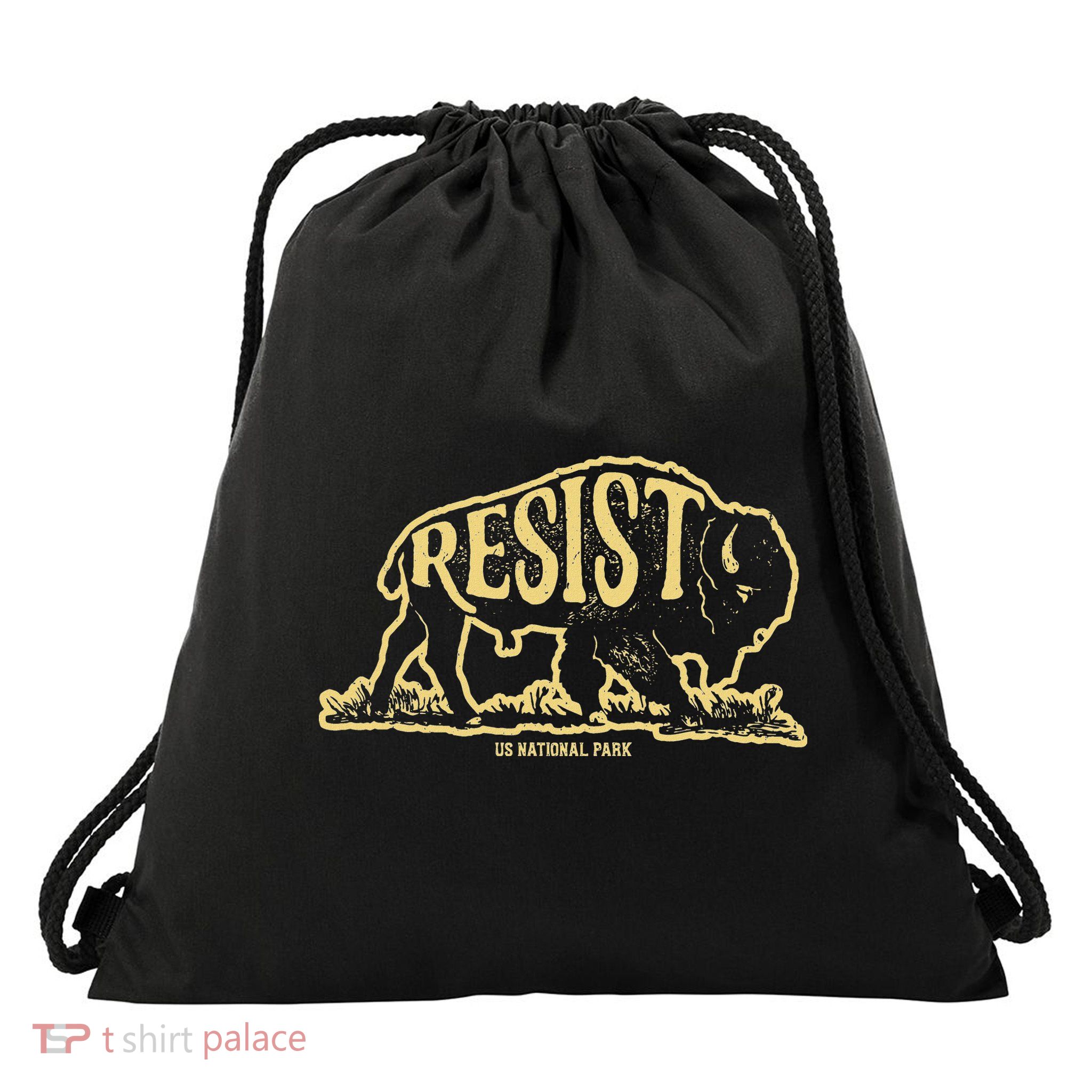 Alt Us National Park Resist Service T Bison Vintage Drawstring Bag