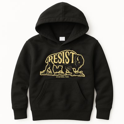 Alt Us National Park Resist Service T Bison Vintage Kids Hoodie