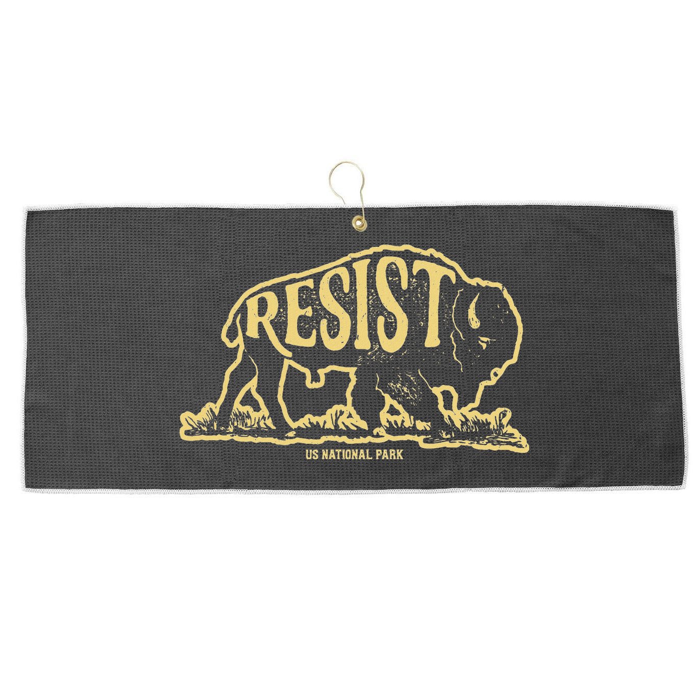 Alt Us National Park Resist Service Bison Vintage Large Microfiber Waffle Golf Towel