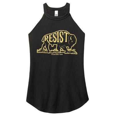 Alt Us National Park Resist Service Bison Vintage Women's Perfect Tri Rocker Tank